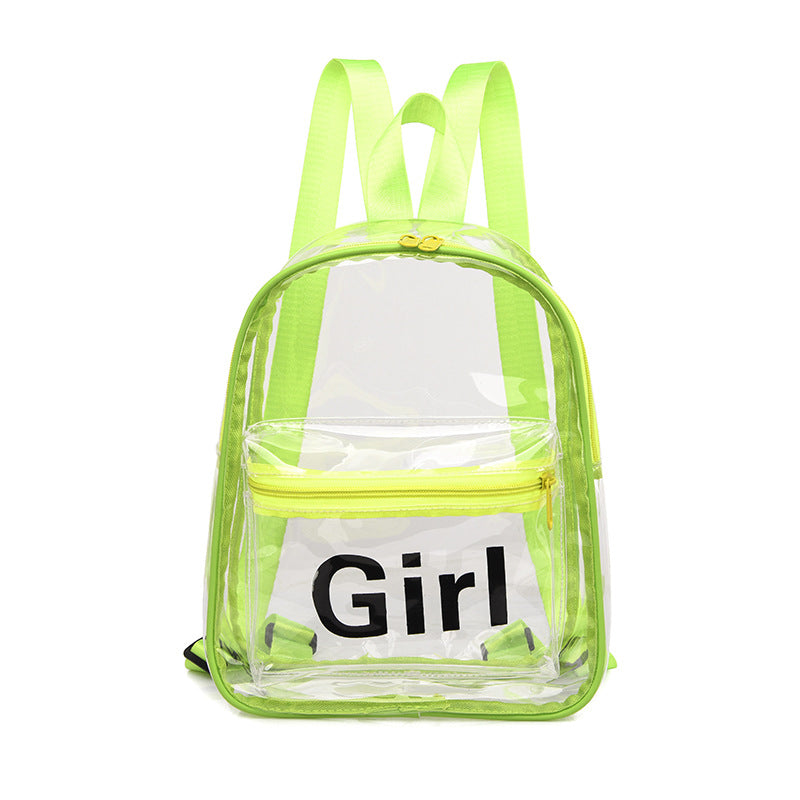 Fashion Girl Printed Waterproof Clear Pvc Backpack