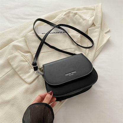 Women Fashion Casual Solid Color Square Flap PU Crossbody Bag