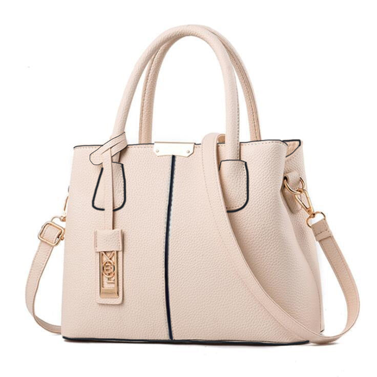 Women Fashionable Large Capacity Square PU Handle Shoulder Bag