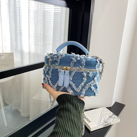 Retro Rough Denim Shoulder Bag
