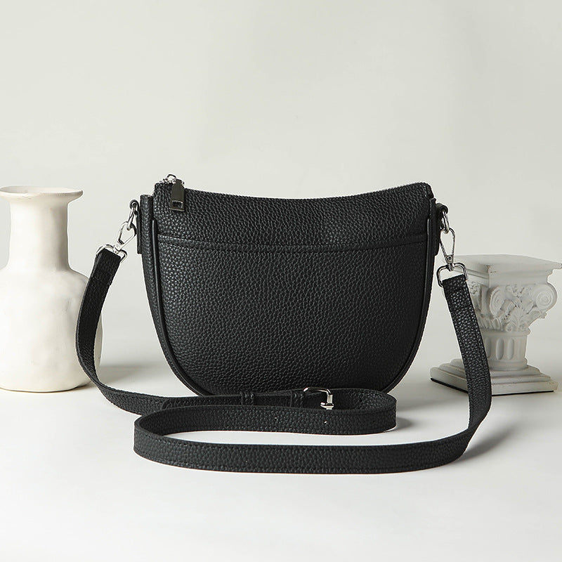 Women Fashion Casual Solid Color Zipper Crossbody Bag