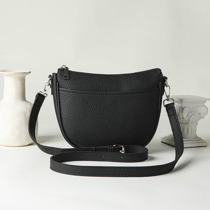 Women Fashion Casual Solid Color Zipper Crossbody Bag