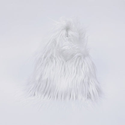 Women Winter Fashion Solid Color Plush Imitation Wool Handbag