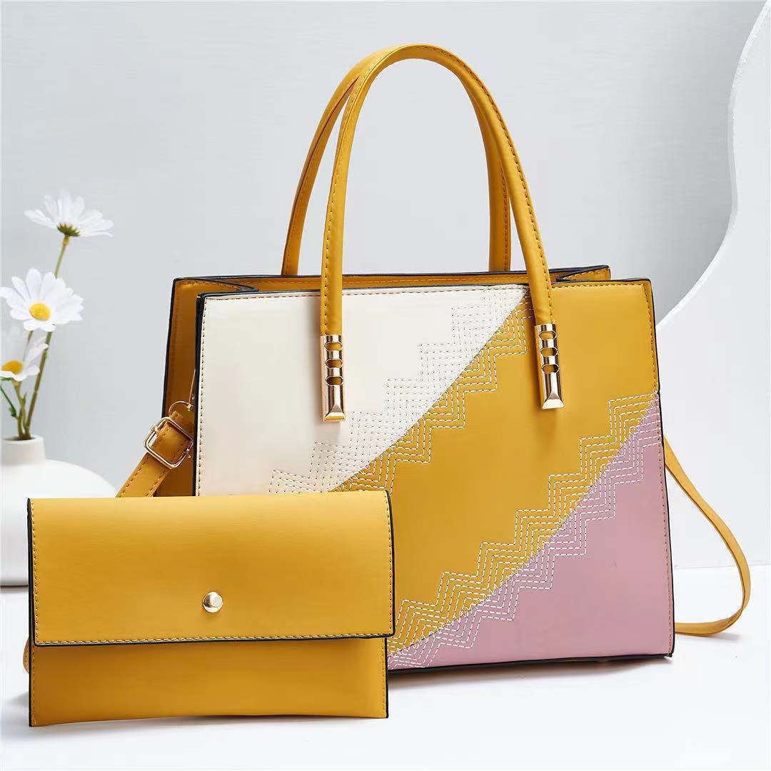 Women'S Fashion Color Block Mother Bag Handbag