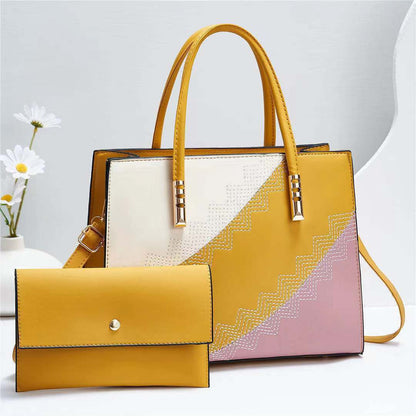 Women'S Fashion Color Block Mother Bag Handbag