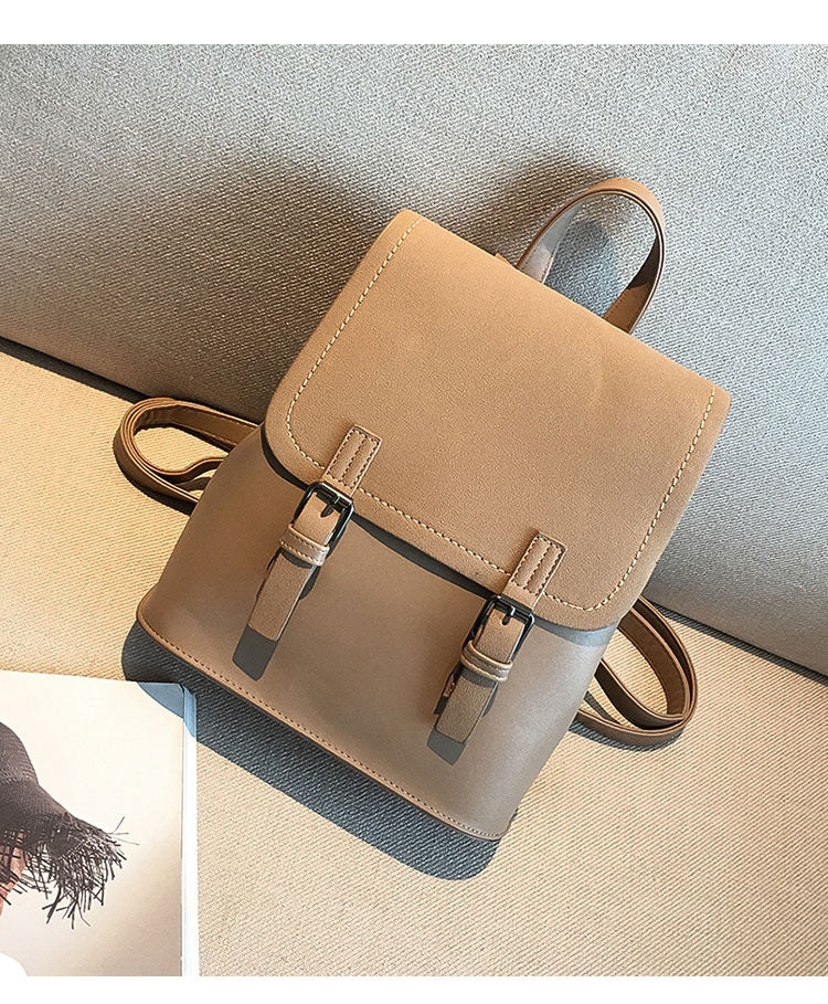 Sac à dos élégant pour femme avec boucle givrée, couleur unie et blocage des couleurs 