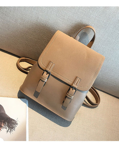 Sac à dos élégant pour femme avec boucle givrée, couleur unie et blocage des couleurs 