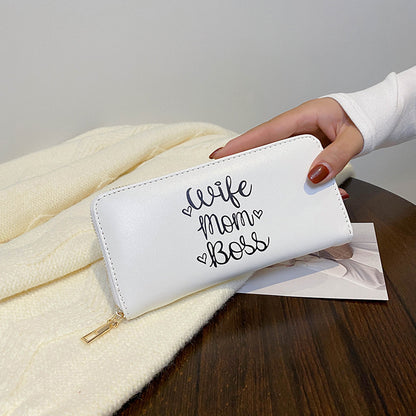 Women Fashion Letter Printing Zipper Coin Purse