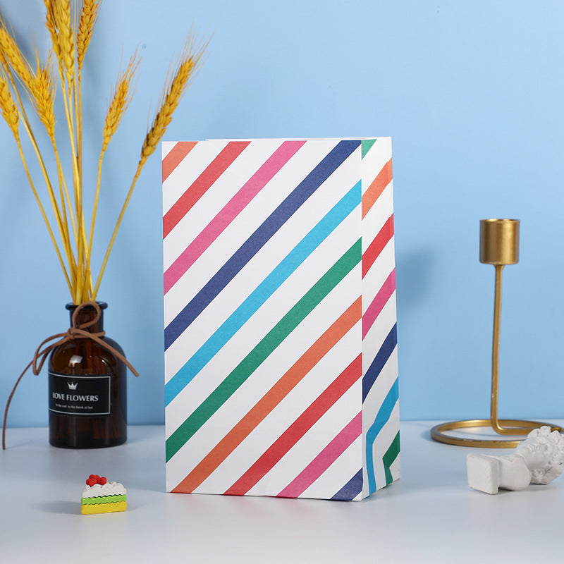 Sac de rangement à rayures multicolores tendance pour accessoires de vêtements 