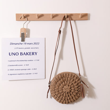 Bohemian Style Beach Holiday Round Woven Shoulder Bag