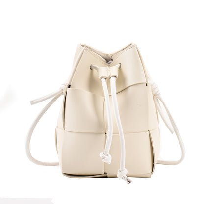 Sac seau à bandoulière avec cordon de serrage pour femme, couleur unie, mode printemps-été 