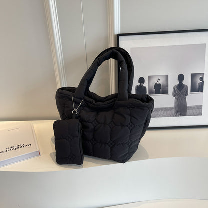 Women Fashion Casual Solid Color Space Cotton Tote Bag