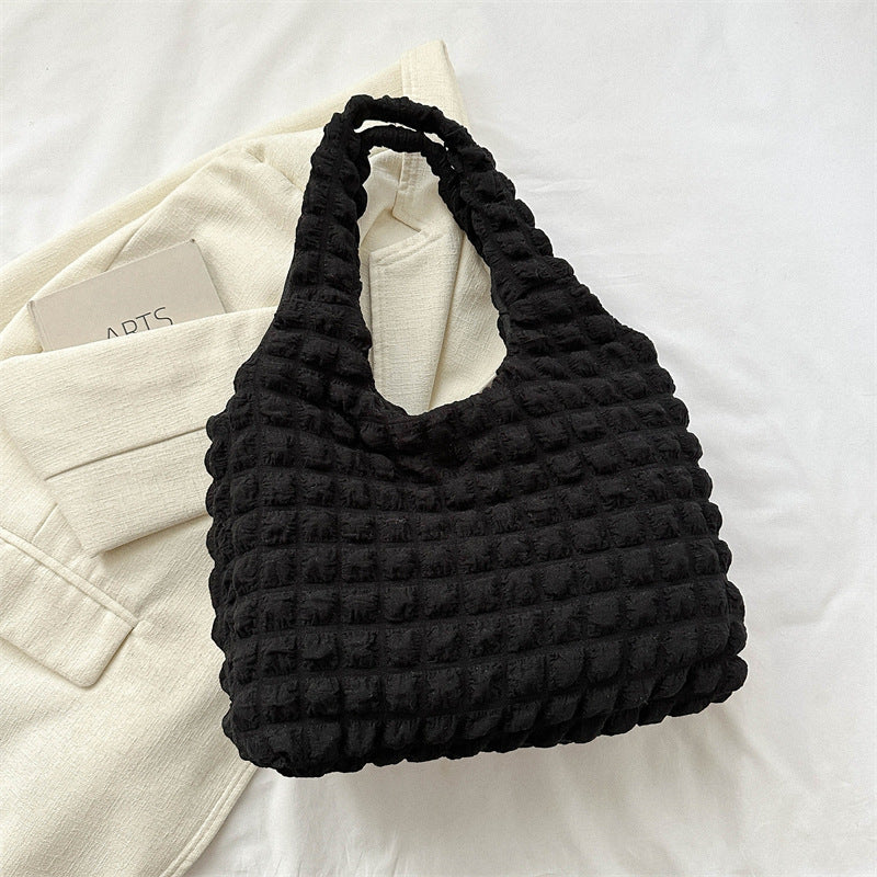 Sac fourre-tout plissé décontracté de grande capacité pour femme 