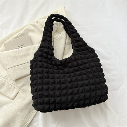 Sac fourre-tout plissé décontracté de grande capacité pour femme 