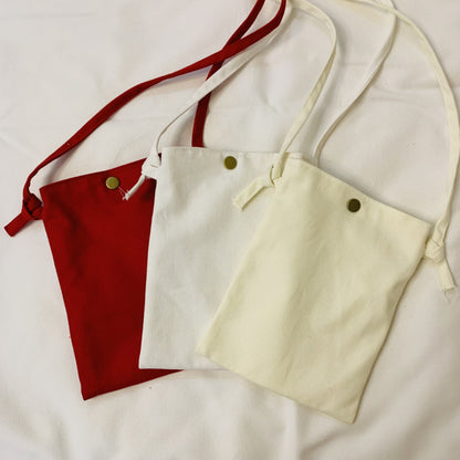 Sac à bandoulière simple en toile de couleur unie pour femme 