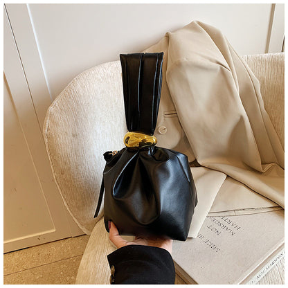 Sac seau plissé rétro créatif 