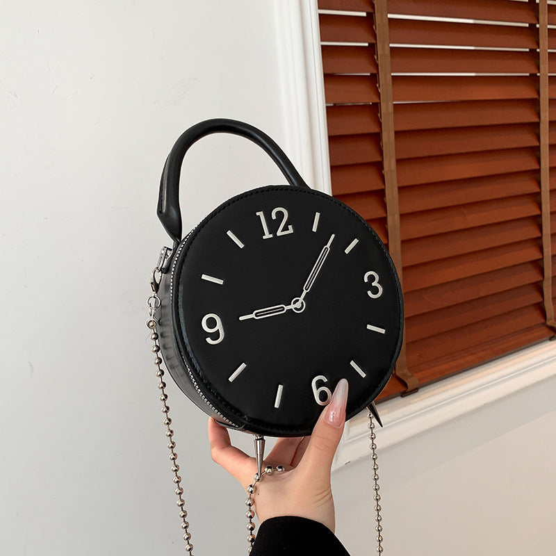 Creative Fashion Round Clock Shoulder Bag