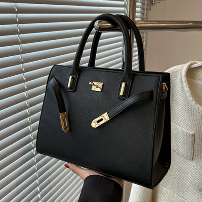 Women Fashionable Large Capacity Square PU Handle Shoulder Bag