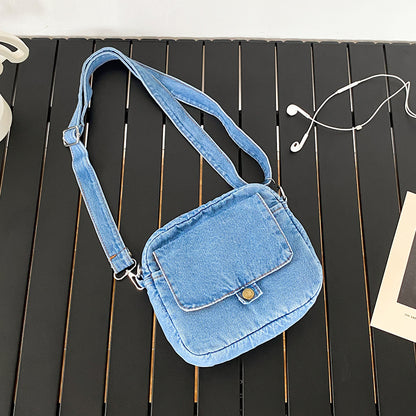 Simple Casual Flip Denim Shoulder Bag