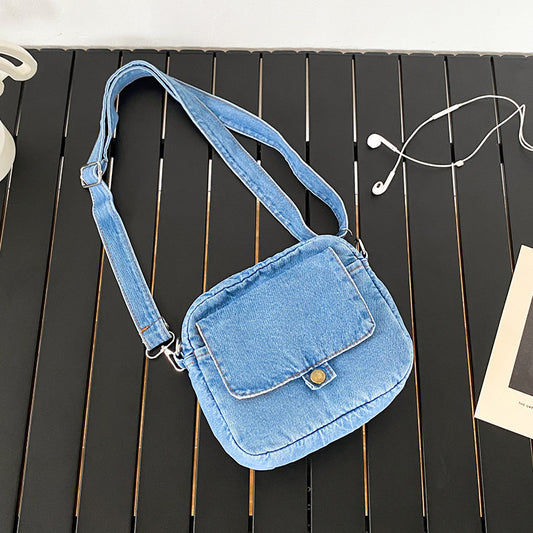 Simple Casual Flip Denim Shoulder Bag