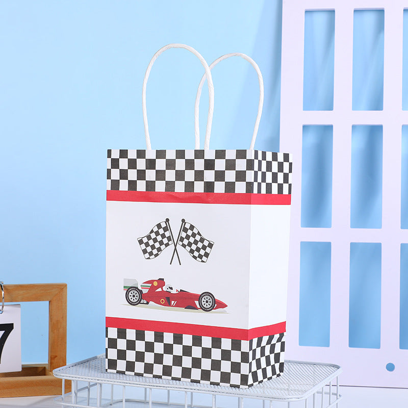 Sac de rangement personnalisé à imprimé damier de course, sac d'emballage pour accessoires de vêtements 