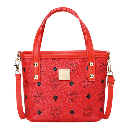 Sac à bandoulière classique à imprimé lettre pour femme avec poignée carrée 