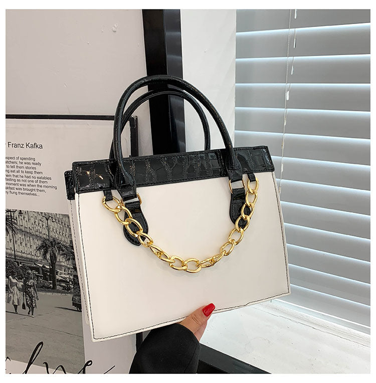 Women Fashion Casual Large Capacity Square Chain Handbag