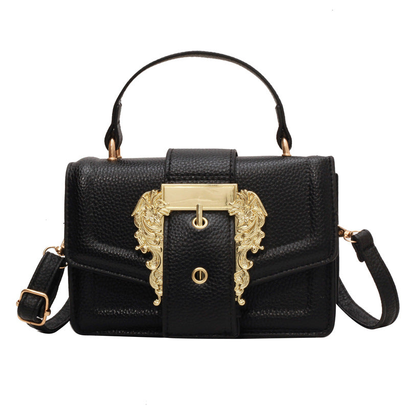 Women Fashion Baroque Vintage Metal Buckle Shoulder Bag