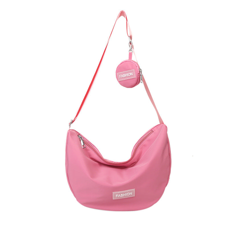 Sac à bandoulière en tissu Oxford à fermeture éclair pour femme, style décontracté et tendance, grande capacité 