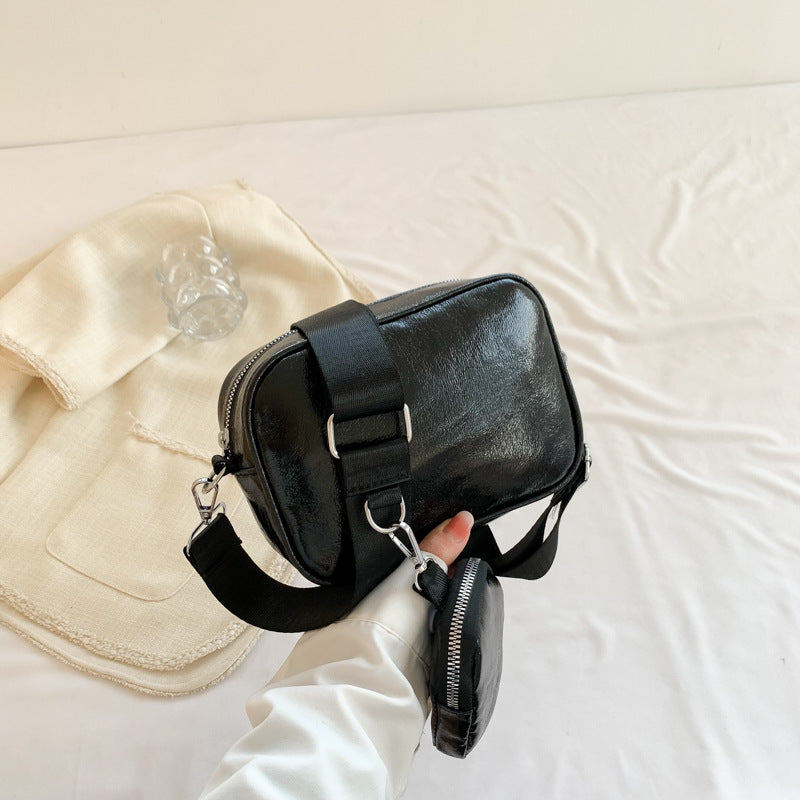 Ensemble deux pièces de sacs à bandoulière carrés, décontractés et simples, de couleur unie, pour femmes 