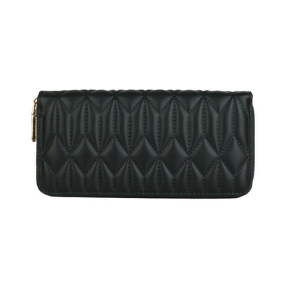 Women Fashion Creasing Solid Color Mid-Length Coin Purse