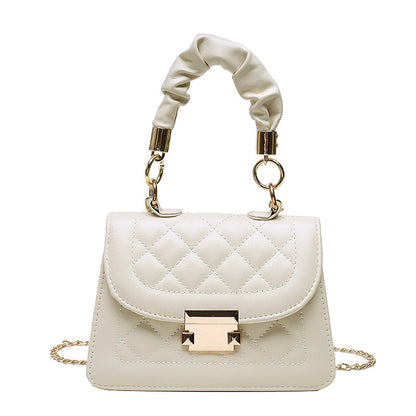 Women Fashion Solid Color Rhomboid Flap Square Chain Crossbody Bag