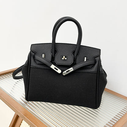 Sacs à main élégants en toile de grande capacité avec contraste de couleurs 