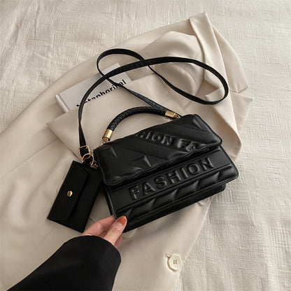 Women Elegant Solid Color Handbag Square Shoulder Bag