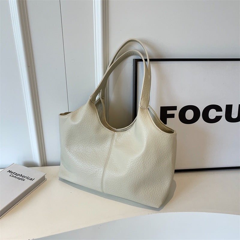 Women Casual Simple Solid Color Large Capacity Tote Bag