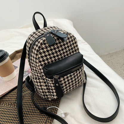 Women Fashion Box Zipper Large Capacity Backpack