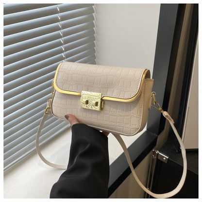 Stylish Stone Pattern Solid Color Shoulder Bag