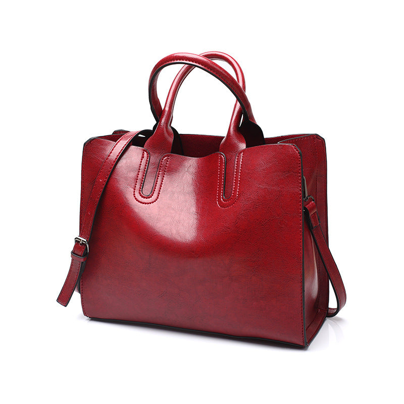 Women'S Simple Solid Color Large Capacity Handbag