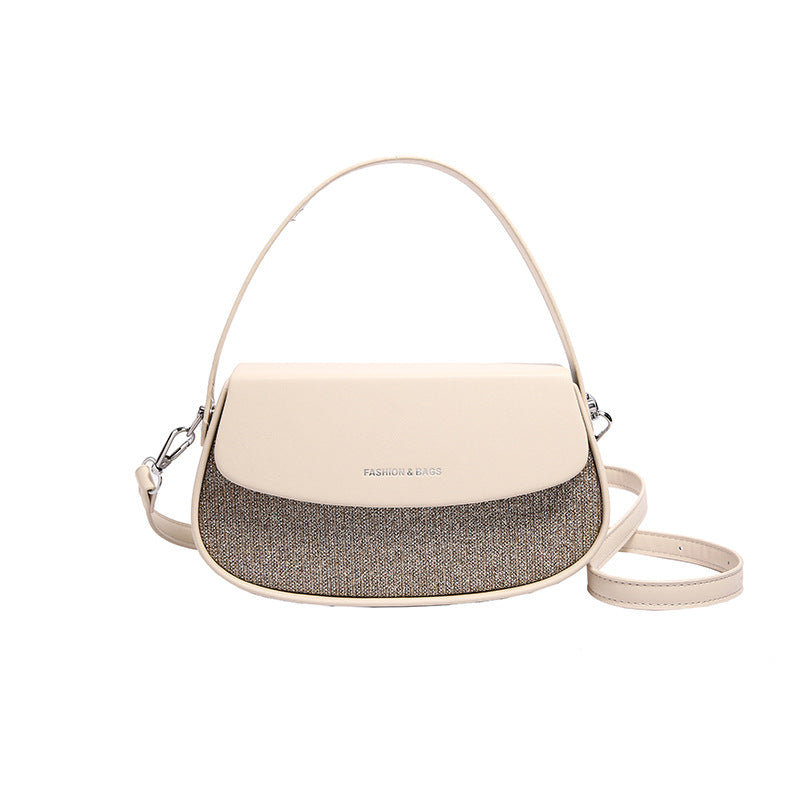 Fashion Solid Color Shoulder Saddle Bag