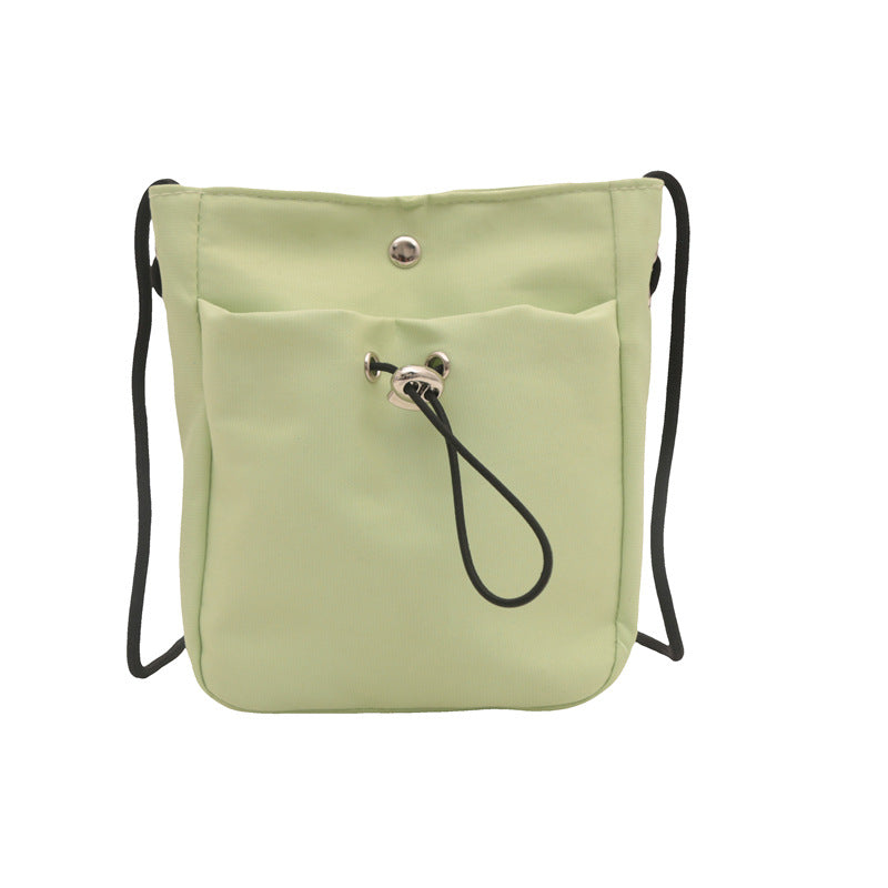 Simple Drawstring Canvas Mini Crossbody Bag