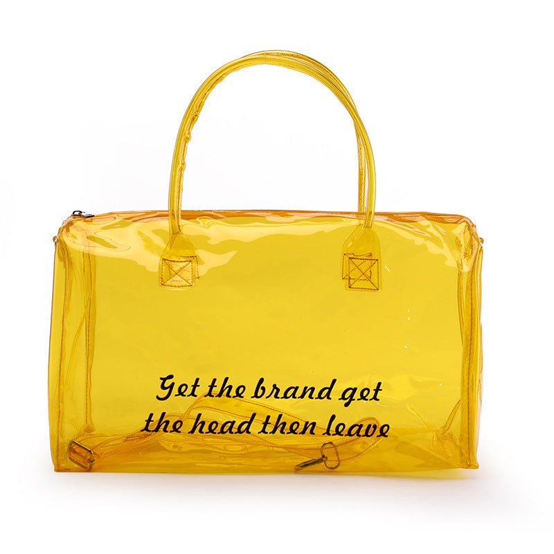 Fashion Transparent Candy Color Large Capacity Portable Travelling Plastic Bag