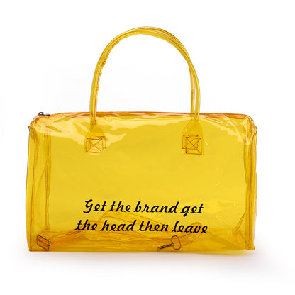 Fashion Transparent Candy Color Large Capacity Portable Travelling Plastic Bag