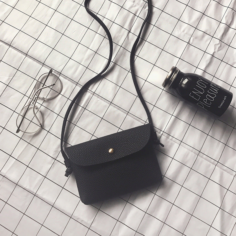 Mini sac à bandoulière à rabat carré pour femme, simple et tendance, couleur unie 