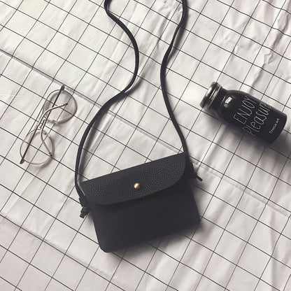 Mini sac à bandoulière à rabat carré pour femme, simple et tendance, couleur unie 