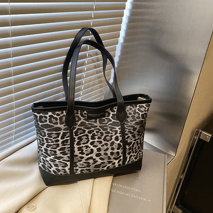 Women Fashion Retro Leopard Pu Tote Bag