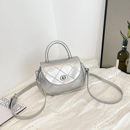 Fashion Solid Color Diamond Mini Crossbody Bag