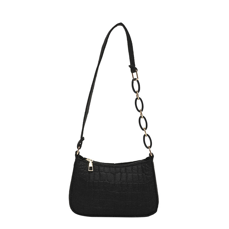 Sac à bandoulière simple et tendance de couleur unie 