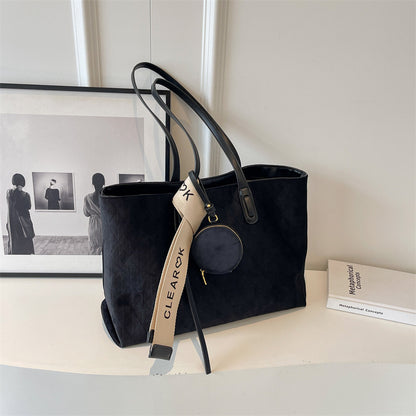 Women Casual Retro Large Capacity Flannel Tote Bag