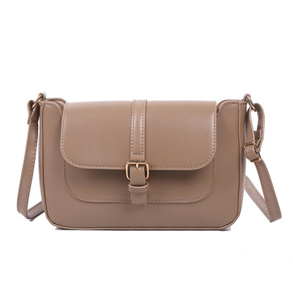 Simple Solid Color Clap Shoulder Bag