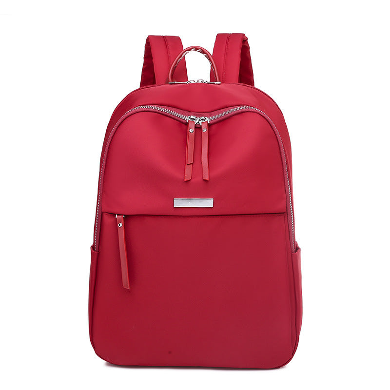 Women Casual Zipper Design Solid Color Large Capacity Backpack